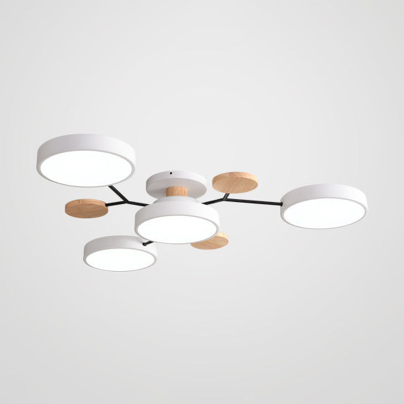 Nordic Style Ceiling Lighting Metal Semi Flush Mount for Living Room