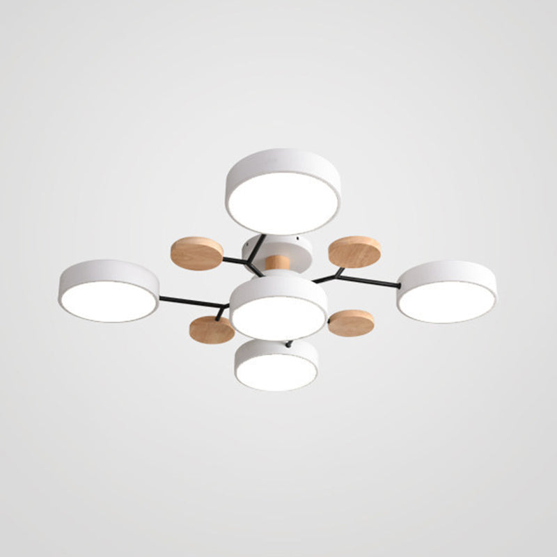 Nordic Style Ceiling Lighting Metal Semi Flush Mount for Living Room