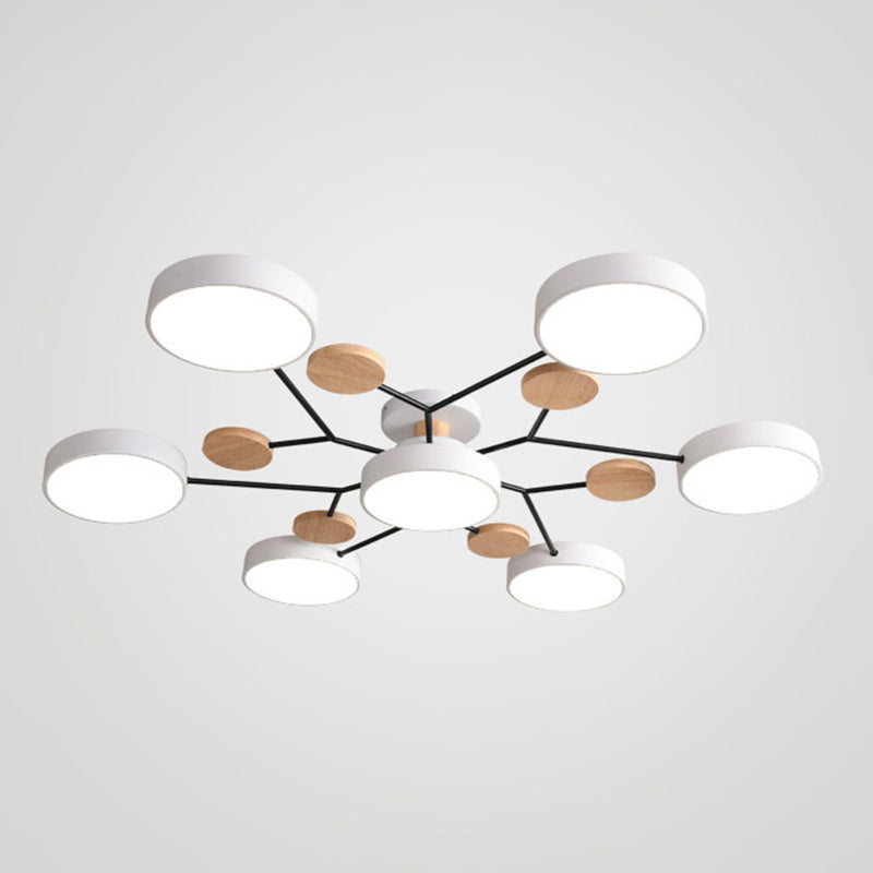 Nordic Style Ceiling Lighting Metal Semi Flush Mount for Living Room