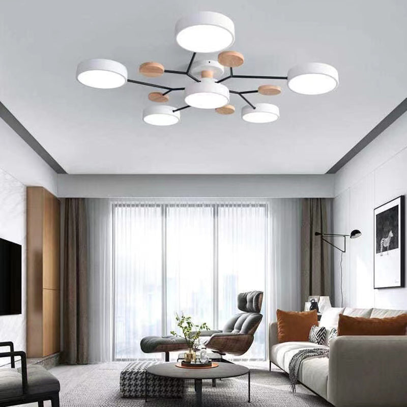 Nordic Style Ceiling Lighting Metal Semi Flush Mount for Living Room