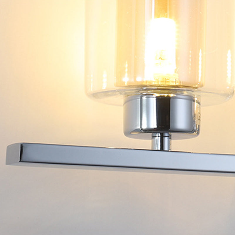 Modern Mirror Front Light 3 Lights Vanity Light with Glass Shade for Bathroom