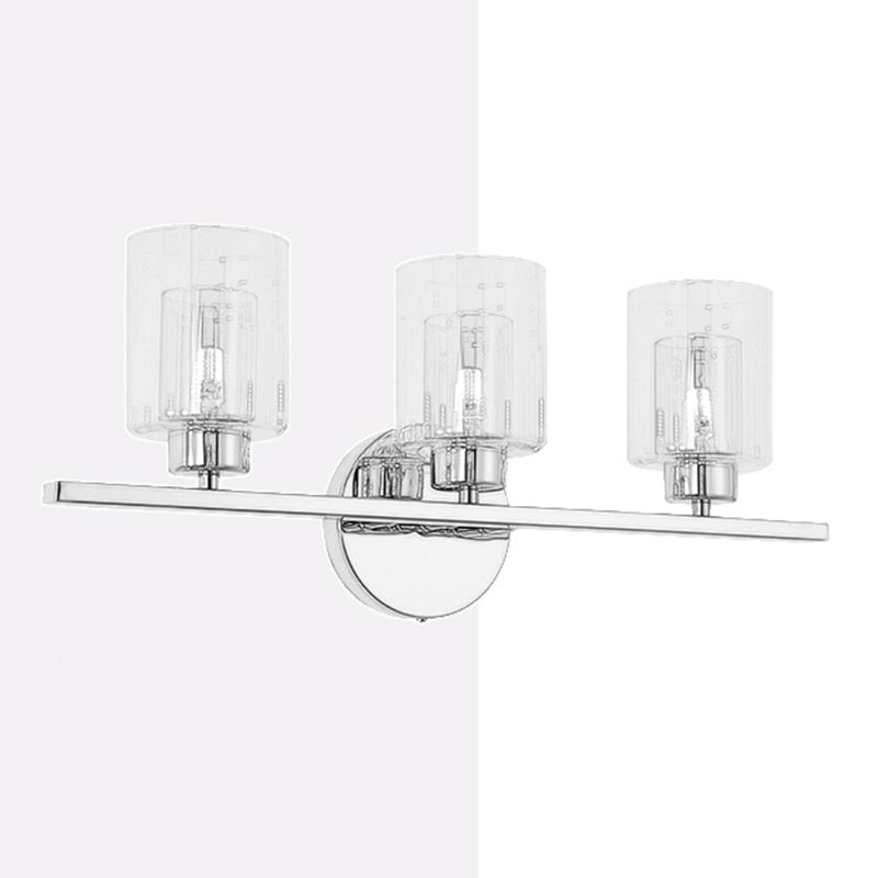 Modern Mirror Front Light 3 Lights Vanity Light with Glass Shade for Bathroom