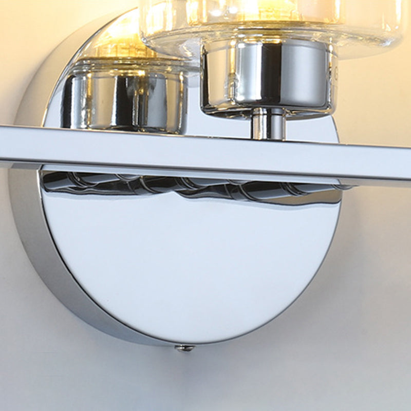 Modern Mirror Front Light 3 Lights Vanity Light with Glass Shade for Bathroom