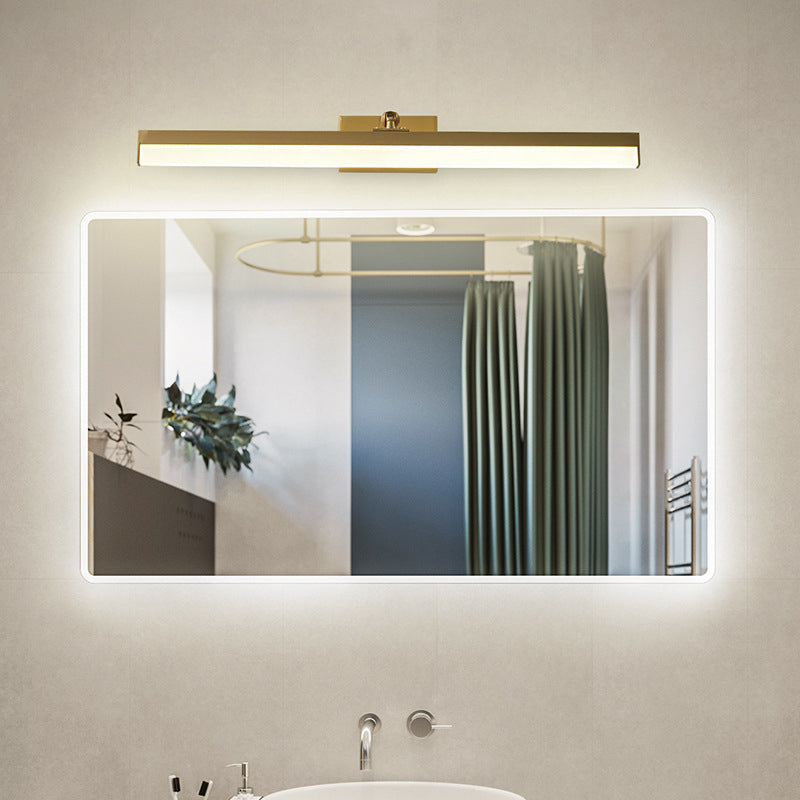 LED Mirror Front Light Modern Copper Vanity Light with Acrylic Shade for Bathroom