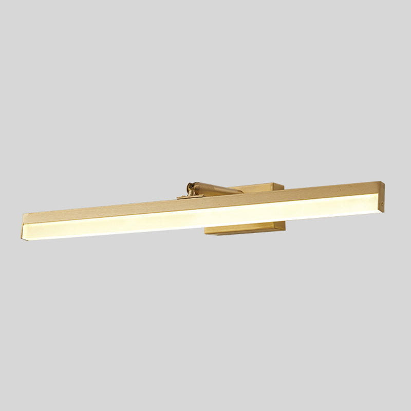 LED Mirror Front Light Modern Copper Vanity Light with Acrylic Shade for Bathroom