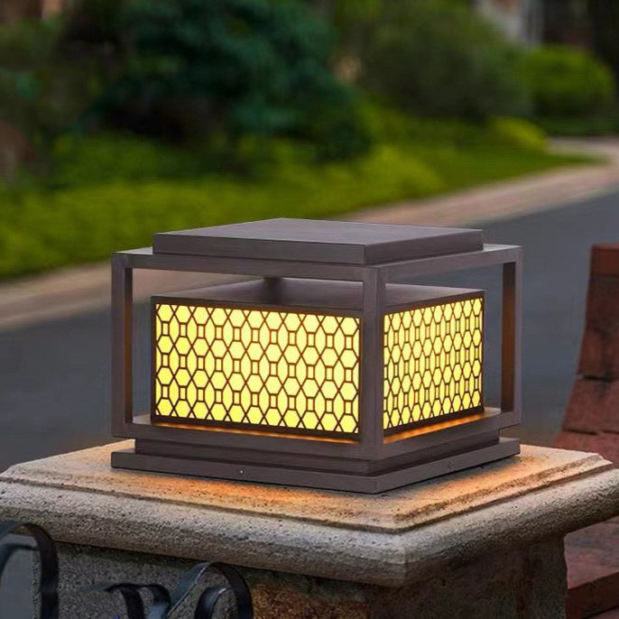 Waterproof Square Pillar Lamp Blown Solar Outdoor Lights for Garden