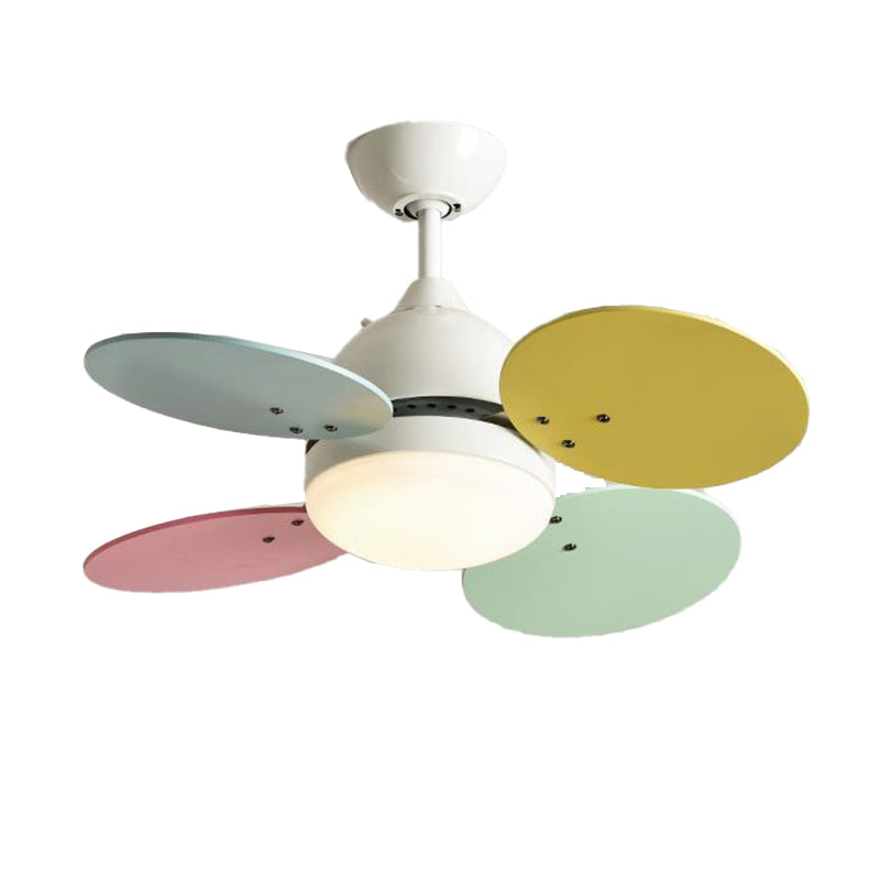 Nordic Style Wooden Ceiling Fan Lamp Colorful Ceiling Fan Light for Children's Room