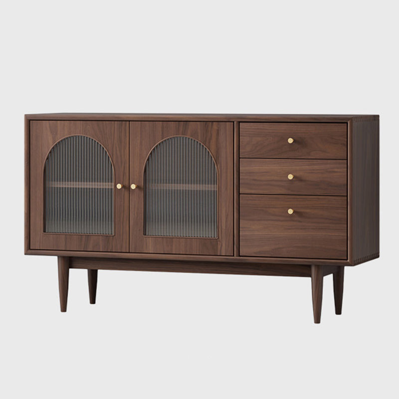 Modern Sideboard Buffet Pine Solid Wood 3 Drawers and 2 Doors Cabinets Buffet Sideboard