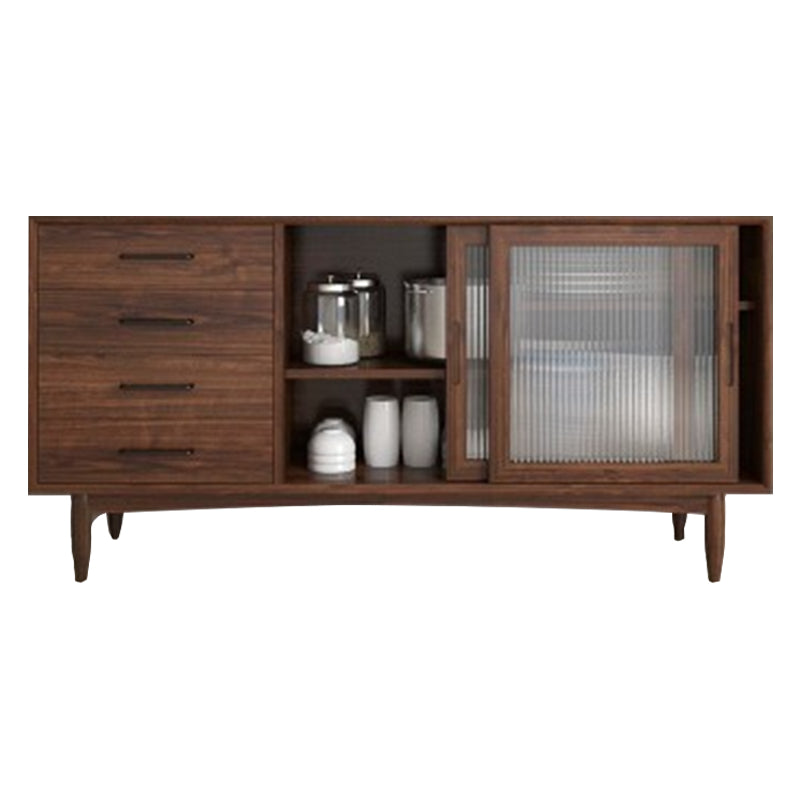 Modern Style Dining Buffet Solid Wood Sideboard with Cabinets and Drawers