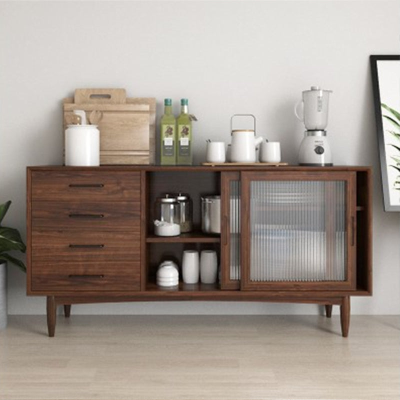 Modern Style Dining Buffet Solid Wood Sideboard with Cabinets and Drawers