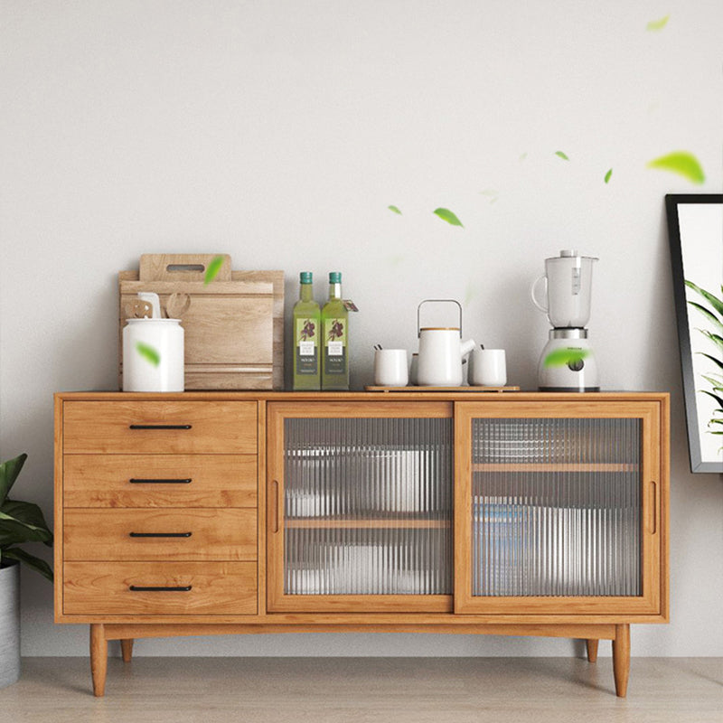 Modern Style Dining Buffet Solid Wood Sideboard with Cabinets and Drawers