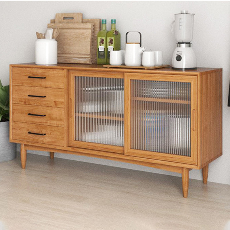 Modern Style Dining Buffet Solid Wood Sideboard with Cabinets and Drawers