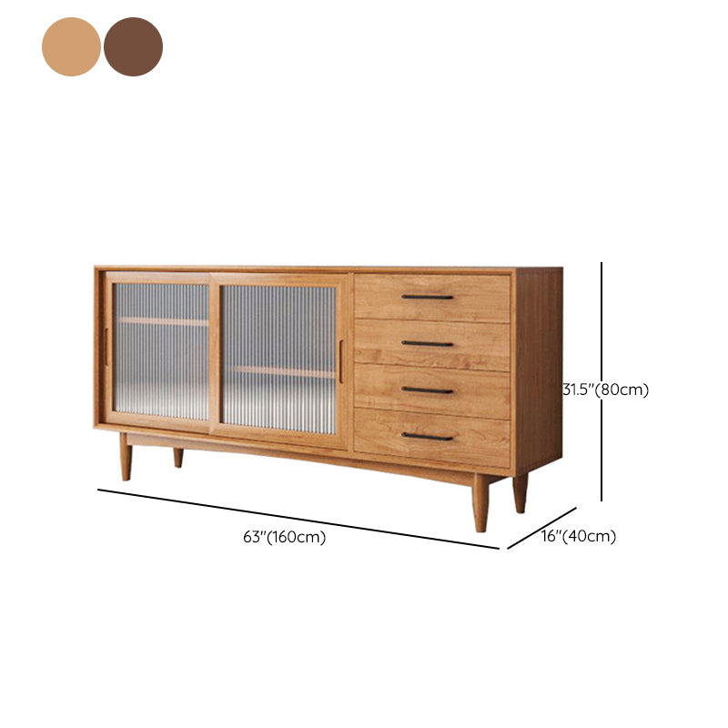 Modern Style Dining Buffet Solid Wood Sideboard with Cabinets and Drawers