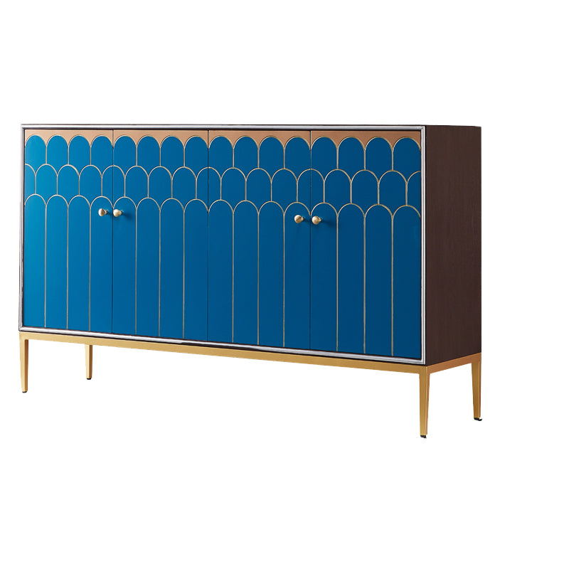 Glam Engineered Wood Sideboard Cabinet Server with Steel Legs