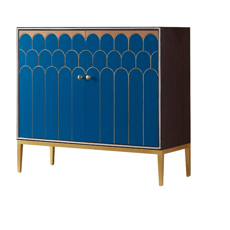 Glam Engineered Wood Sideboard Cabinet Server with Steel Legs