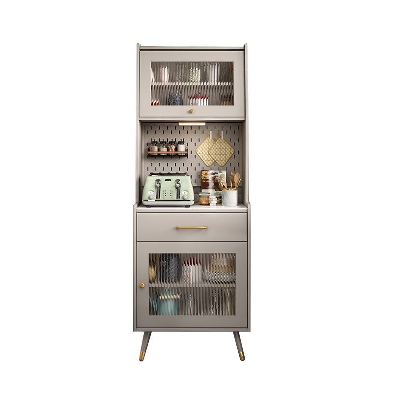 Modern Glass Doors Server Cabinets 1 Drawer and 2 Doors Buffet Sideboard