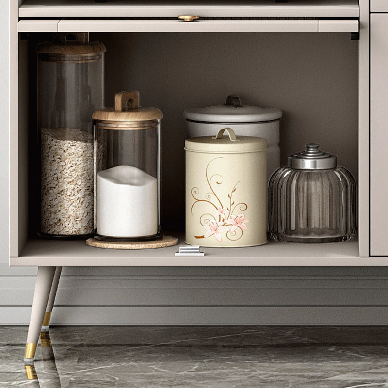 Modern Sintered Stone Sideboard 3-drawer Dining Server with Glass Door