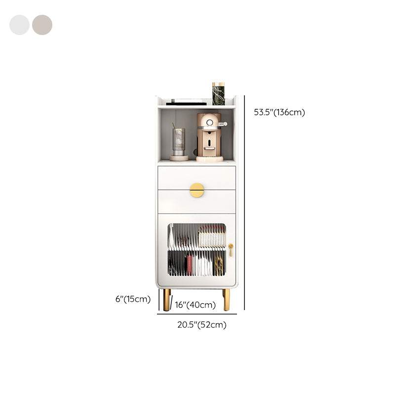 Sintered Stone Dining Server 2-drawer Credenza with Glass Door