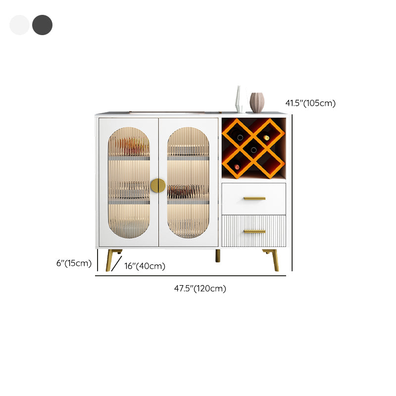 Modern Cabinets Dining Buffet 2-Drawer and 2-Door Buffet Sideboard with LED Lights