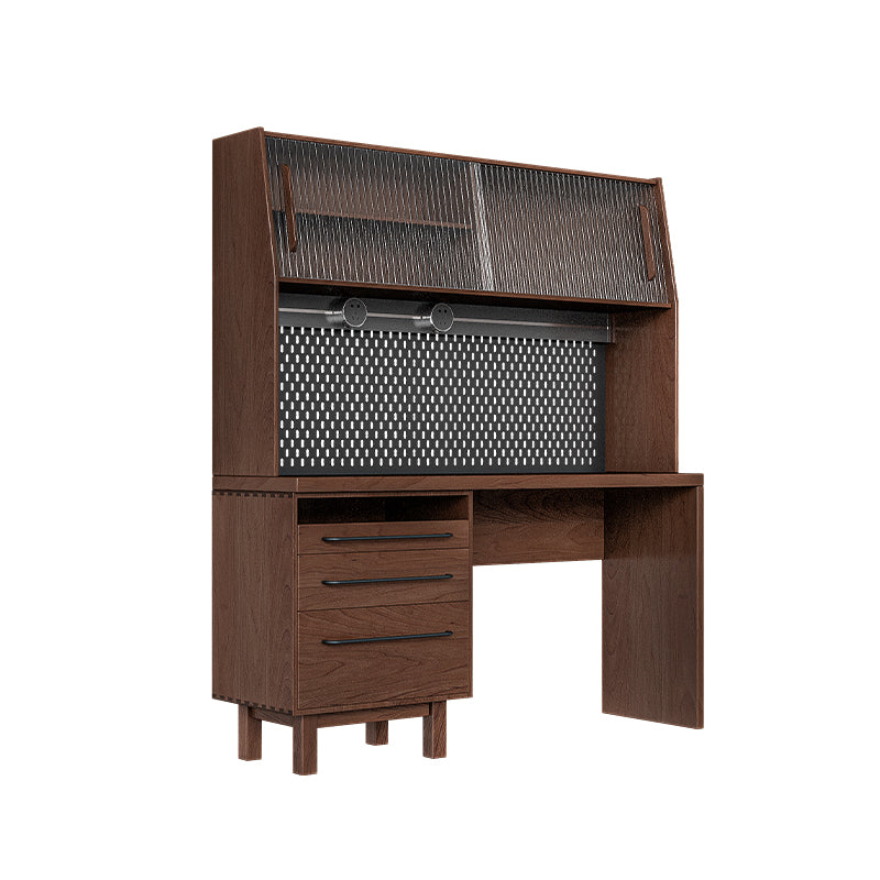 Drawer Dining Server Modern Pine Solid Wood Sideboard with Open Storage