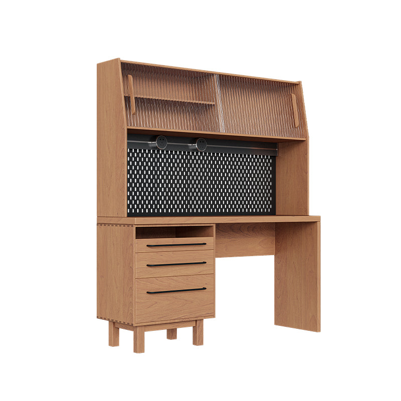 Drawer Dining Server Modern Pine Solid Wood Sideboard with Open Storage