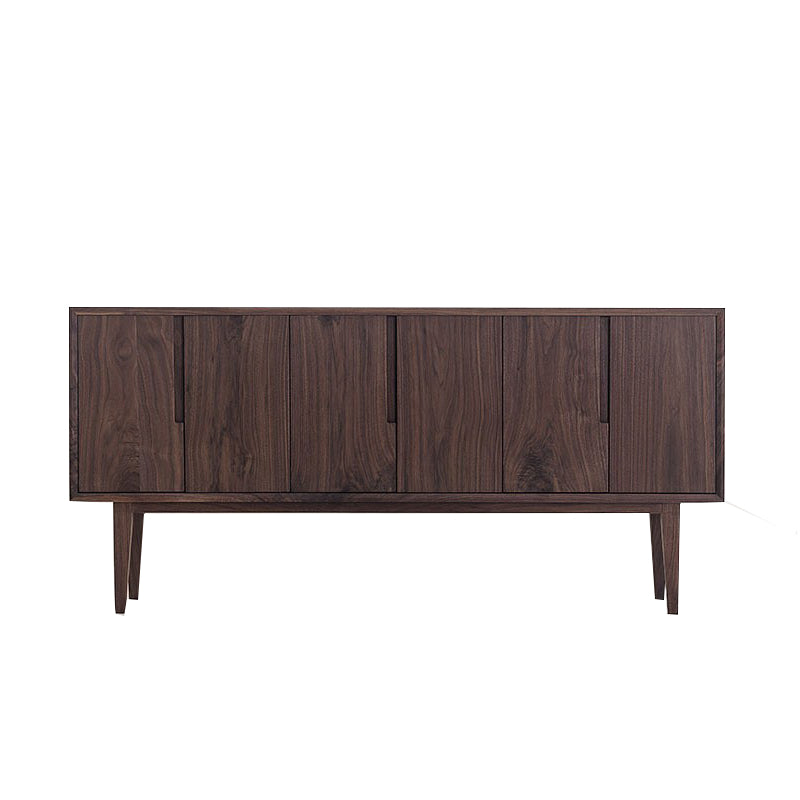 Modern 6 Doors Dining Server Pine Solid Wood Sideboard Table