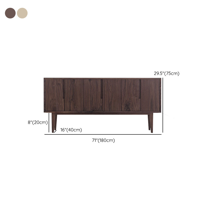 Modern 6 Doors Dining Server Pine Solid Wood Sideboard Table