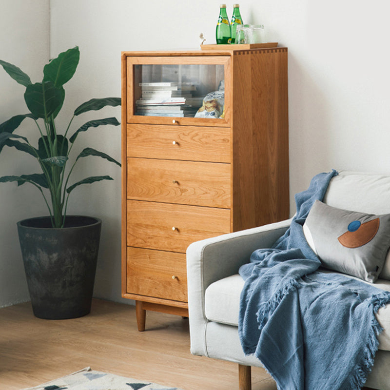 Modern Wooden Storage Sideboard Home Rectangle Side Board with Glass Door