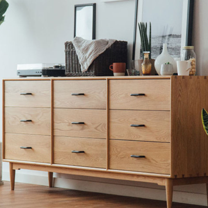 Wooden Home Side Board Modern Minimalist Rectangular Sideboard Table with Drawers