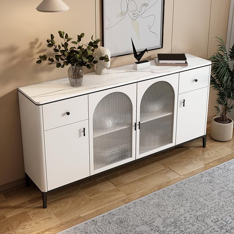 Home Sintered Stone Storage Sideboard Luxury Side Board with Drawers and Doors