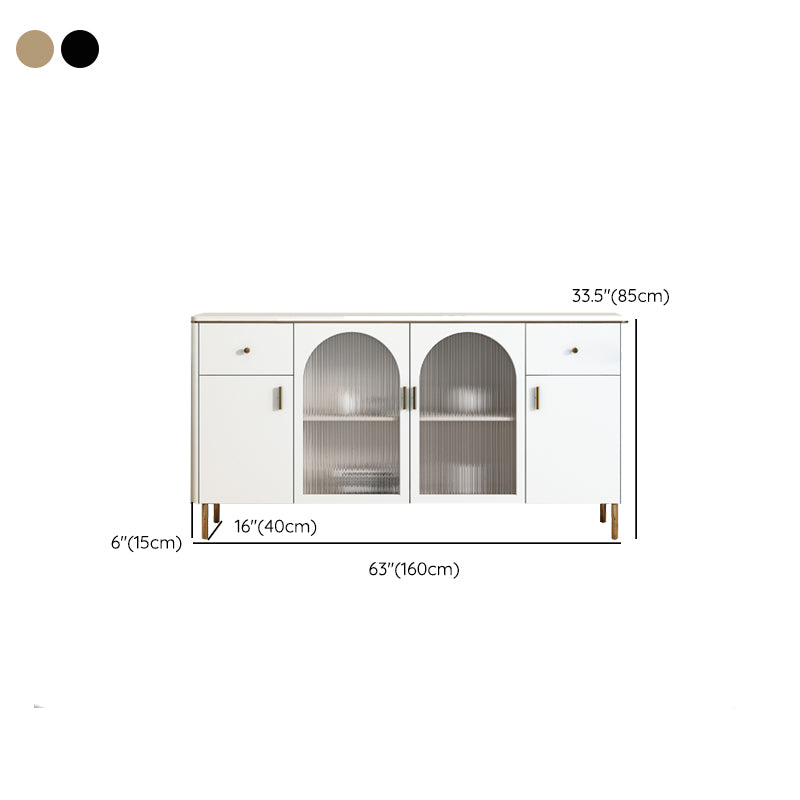 Home Sintered Stone Storage Sideboard Luxury Side Board with Drawers and Doors