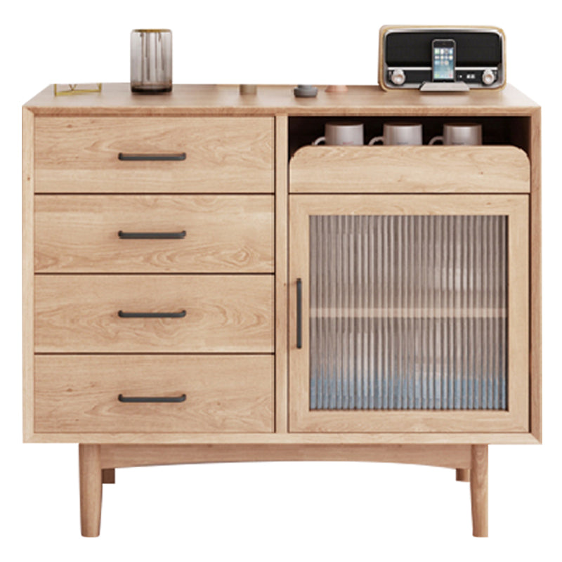 Wooden Sideboard Contemporary Home Side Board with Drawers and Cabinets