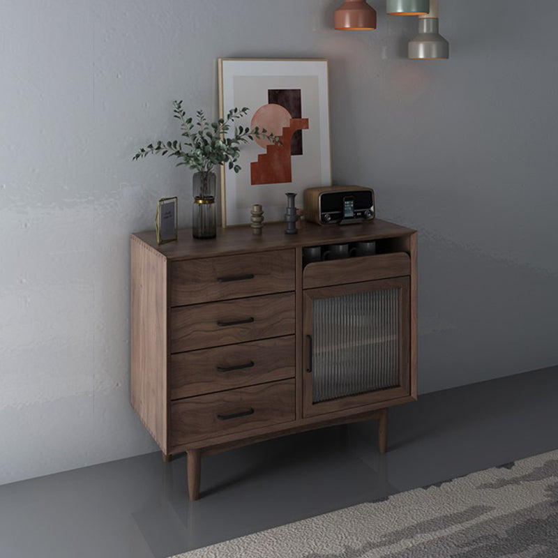 Wooden Sideboard Contemporary Home Side Board with Drawers and Cabinets