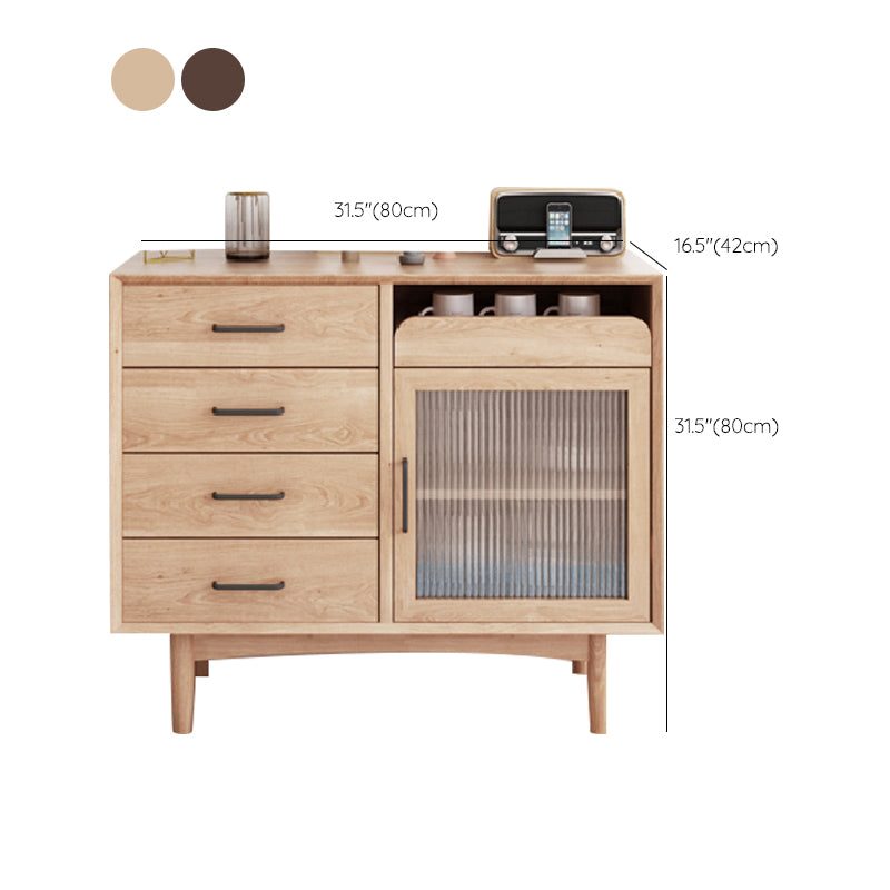 Wooden Sideboard Contemporary Home Side Board with Drawers and Cabinets