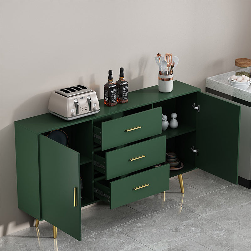 Wooden Sideboard Cabinet Modern Rectangle Home Side Board with Drawers and Doors