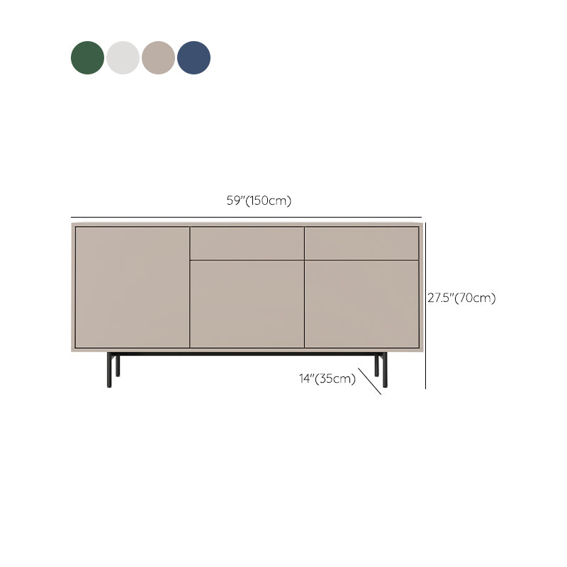 Wooden Rectangle Sideboard Modern Home Sideboard Cabinet with Drawers and Door