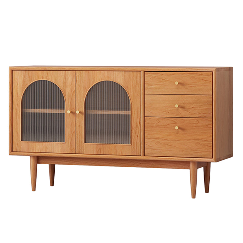 Modern Style Rectangle Storage Sideboard 55"L Wooden Side Board with Drawers and Door