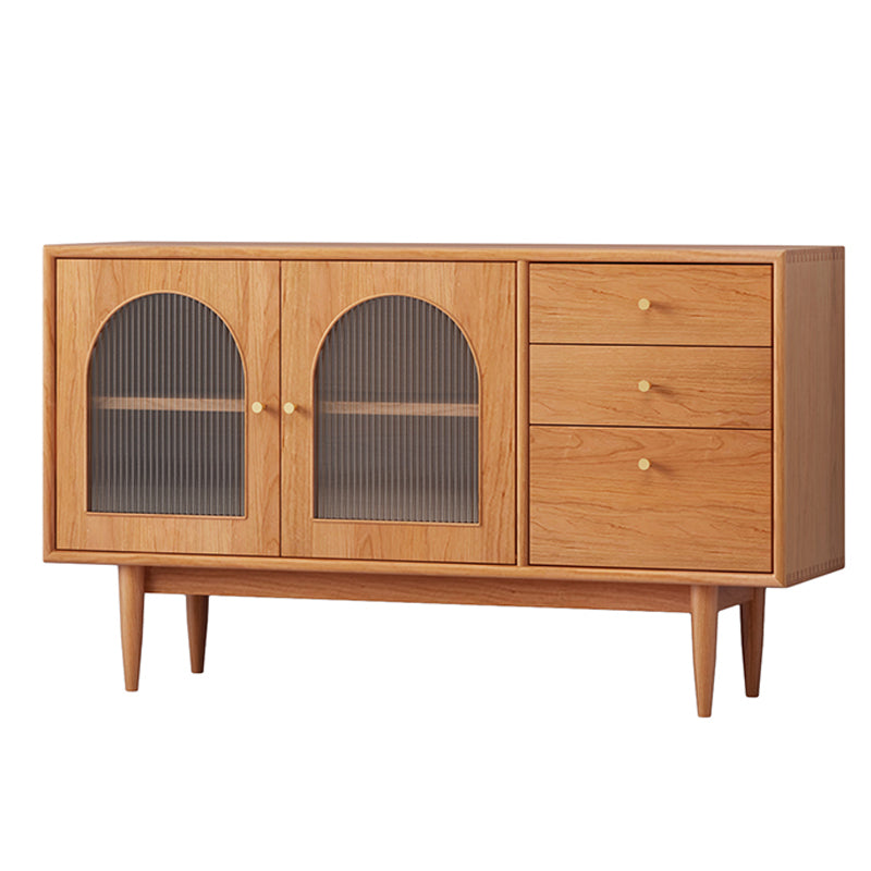 Modern Style Rectangle Storage Sideboard 55"L Wooden Side Board with Drawers and Door