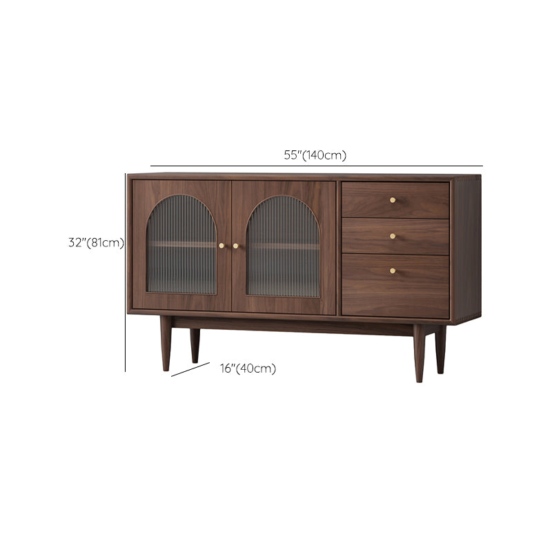 Modern Style Rectangle Storage Sideboard 55"L Wooden Side Board with Drawers and Door