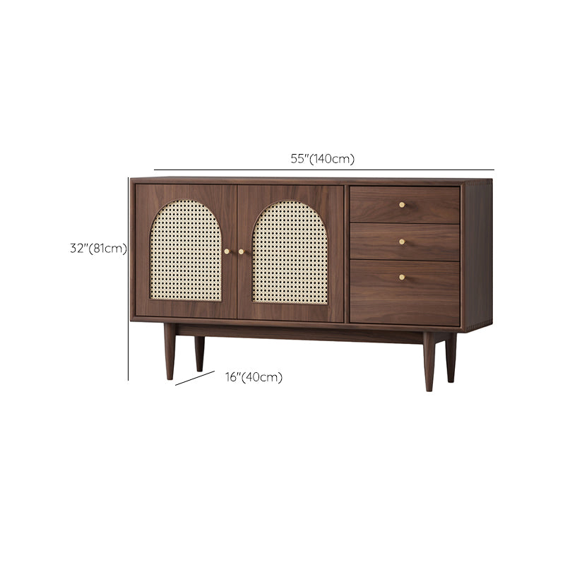 Modern Style Rectangle Storage Sideboard 55"L Wooden Side Board with Drawers and Door