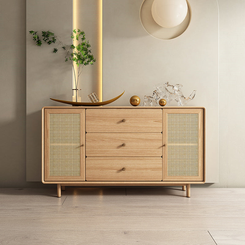 Modern Rectangle Wooden Side Board Home Sideboard Cabinet with Drawers and Doors