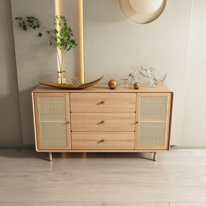 Modern Rectangle Wooden Side Board Home Sideboard Cabinet with Drawers and Doors