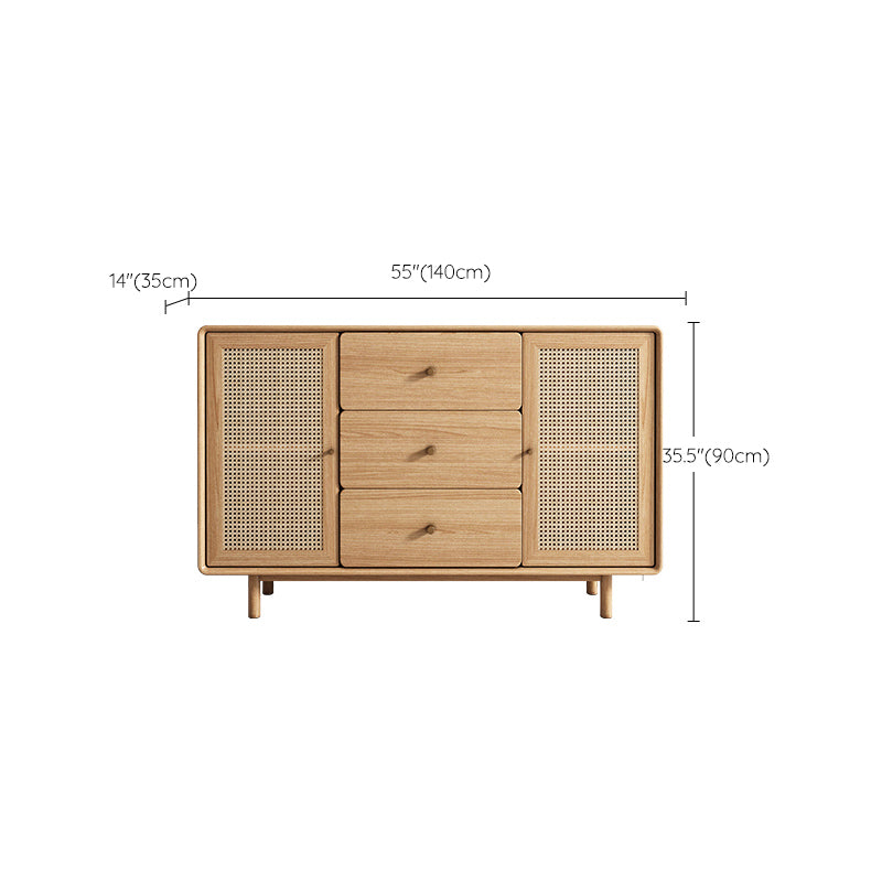 Modern Rectangle Wooden Side Board Home Sideboard Cabinet with Drawers and Doors