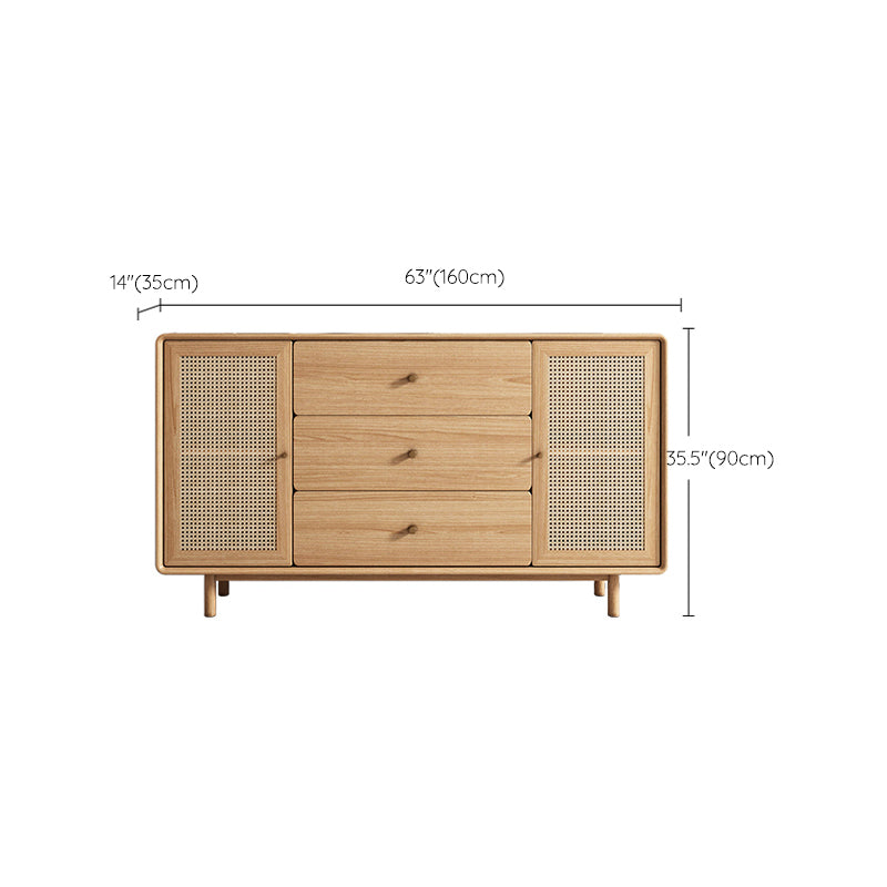 Modern Rectangle Wooden Side Board Home Sideboard Cabinet with Drawers and Doors