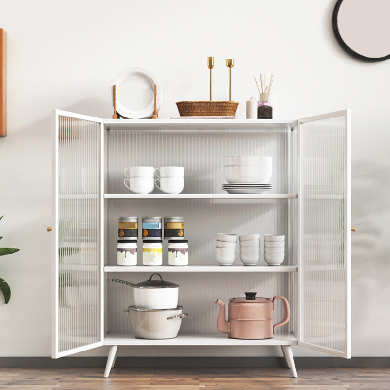 Rectangle Metal Storage Sideboard Contemporary Side Board with Glass Door