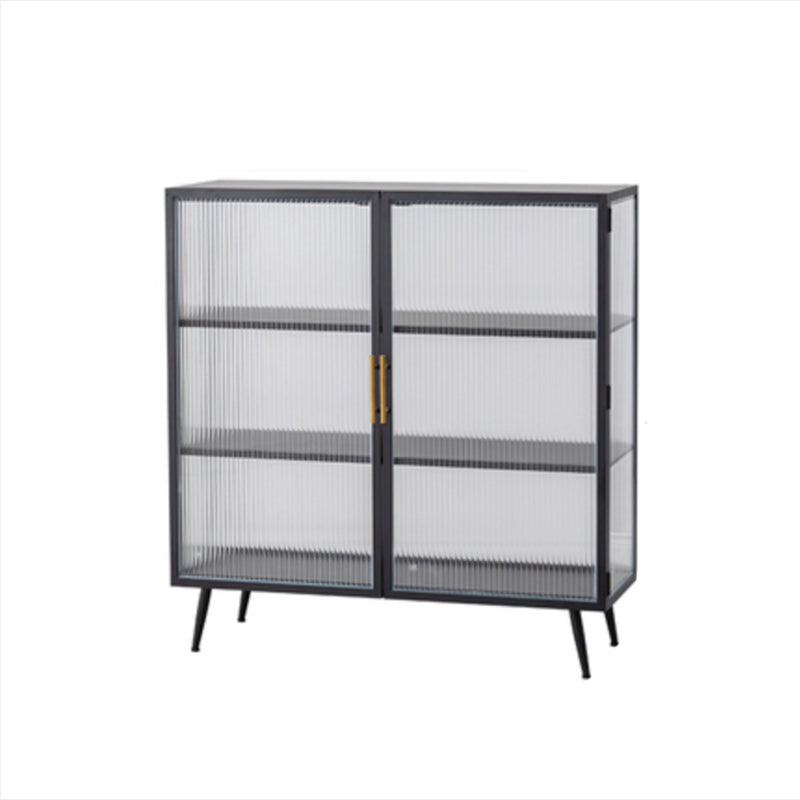 Modern Metal Sideboard Cabinet Home Storage Sideboard with Glass Door