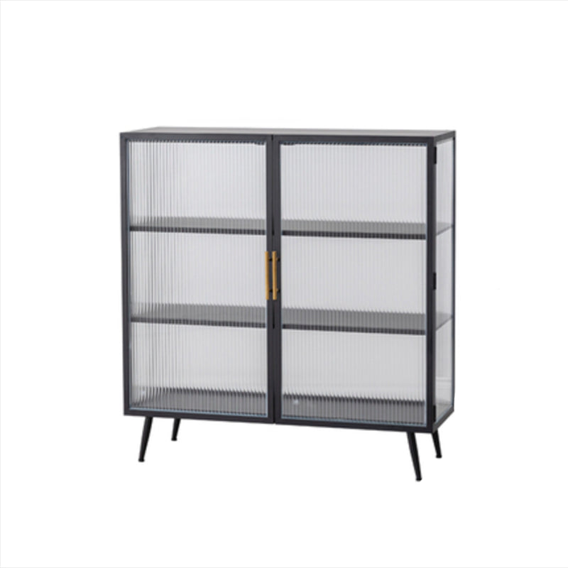 Modern Metal Sideboard Cabinet Home Storage Sideboard with Glass Door