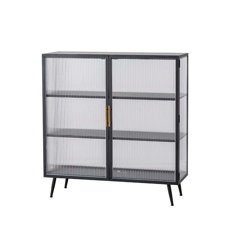 Modern Metal Sideboard Cabinet Home Storage Sideboard with Glass Door