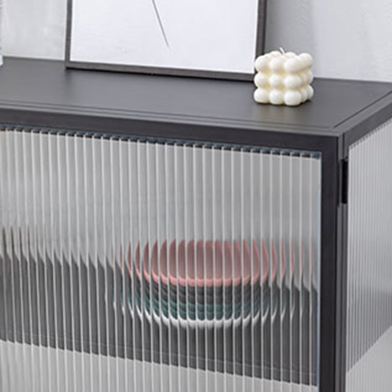 Modern Metal Sideboard Cabinet Home Storage Sideboard with Glass Door