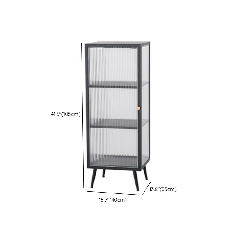 Modern Metal Sideboard Cabinet Home Storage Sideboard with Glass Door